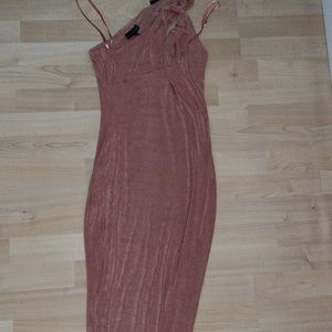 Shimmer rosé colored dress. New With Tags. Never Worn.